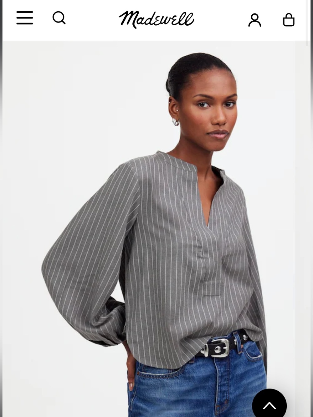 Madewell V-Neck Gray Top
